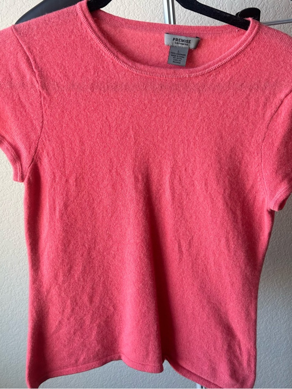 Premise Coral Short Sleeve Cashmere Sweater
